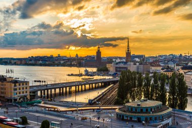 Stockholm 'ün gece panoraması