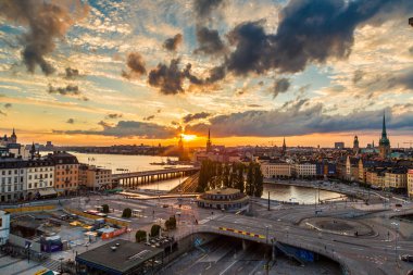 Stockholm 'ün gece panoraması