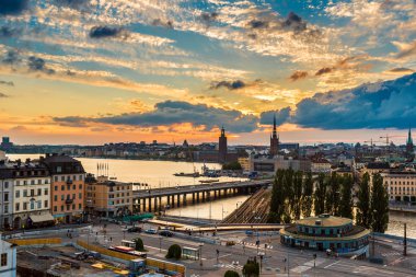 Stockholm 'ün gece panoraması