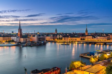 Stockholm 'ün gece panoraması