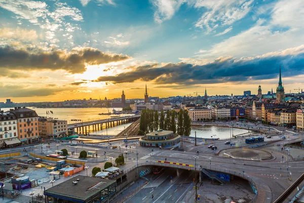 Stockholm 'ün gece panoraması