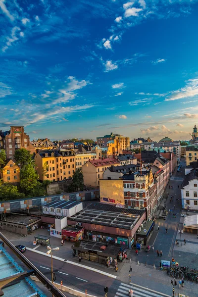 Нічна панорама Стокгольма — стокове фото