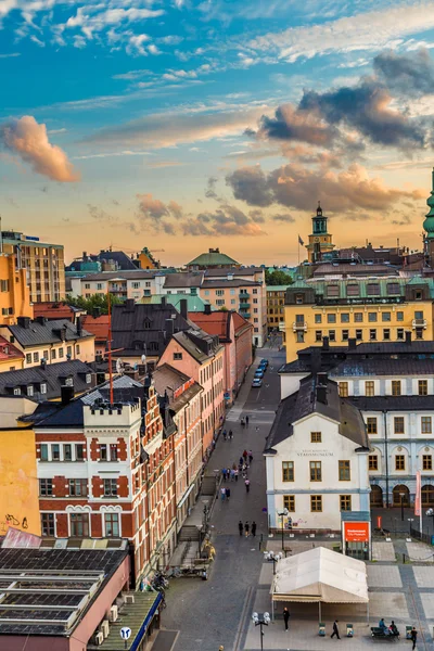 Stockholm 'ün gece panoraması