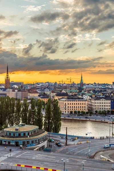 Nocna panorama Sztokholmu — Zdjęcie stockowe