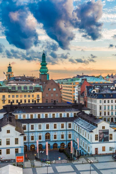 Nachtpanorama von Stockholm — Stockfoto