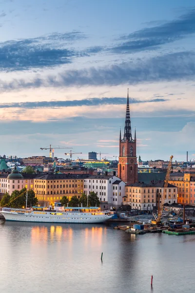 Nat panorama af Stockholm - Stock-foto