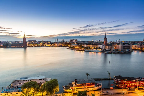 Nachtpanorama von Stockholm — Stockfoto