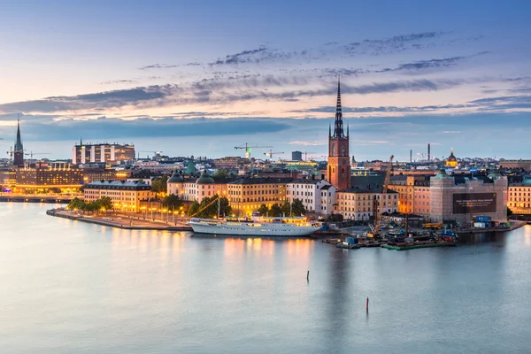 Nattpanorama över Stockholm — Stockfoto