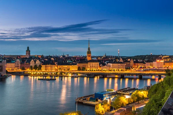 Stockholm 'ün gece panoraması — Stok fotoğraf