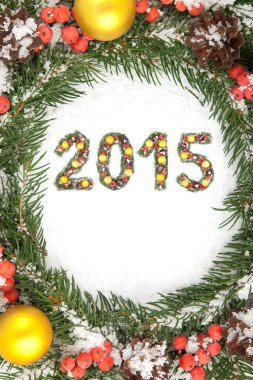 Noel kartı ile bir Noel ornamen. 2015