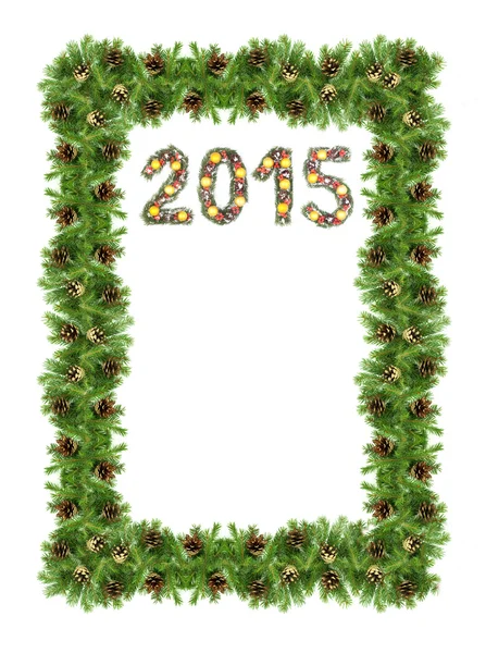 Christmas card with a christmas ornamen. 2015 — Stock Photo, Image