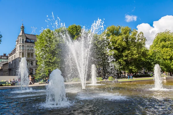 Prachtige fontein in Oslo — Stockfoto