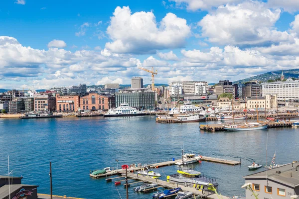 Skyline e porto di Oslo — Foto Stock