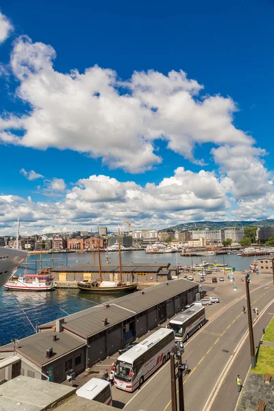 Oslo városára és a kikötő — Stock Fotó