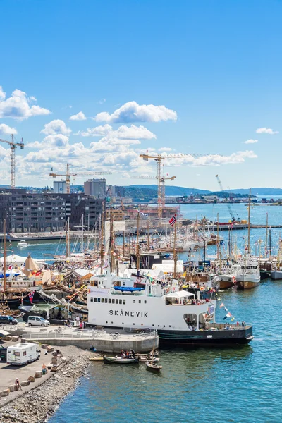 Oslo panoramę miasta i portu — Zdjęcie stockowe