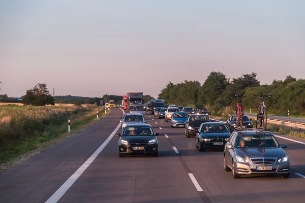 Blocco di traffico su un'autostrada — Foto Stock