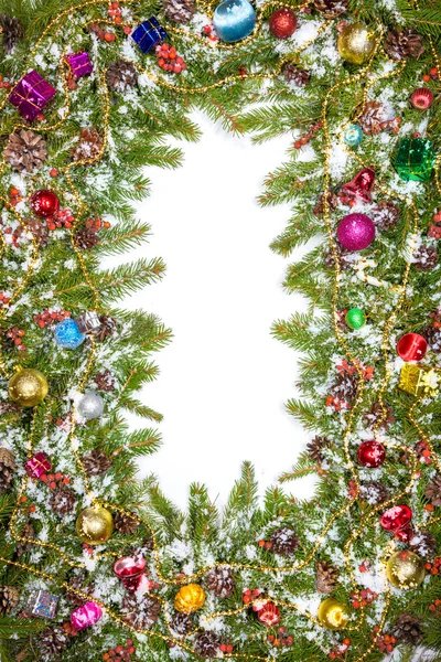 Vánoční pozadí s kuličkami a dekoracemi — Stock fotografie