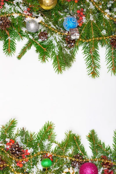 Jul bakgrund med bollar och dekorationer — Stockfoto