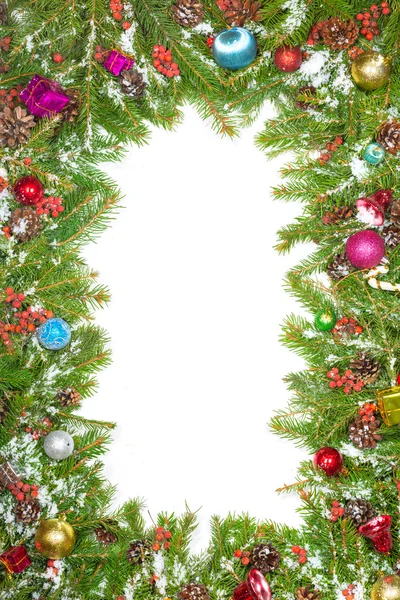 Weihnachten Hintergrund mit Kugeln und Dekorationen — Stockfoto