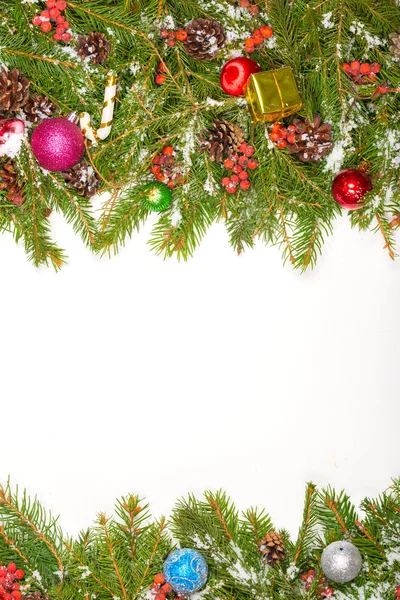 Fondo de Navidad con bolas y decoraciones — Foto de Stock