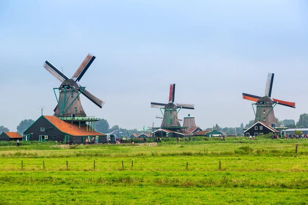 Vindmøller i Holland - Stock-foto