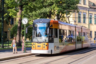 Krakow eski kesiminde tramvay