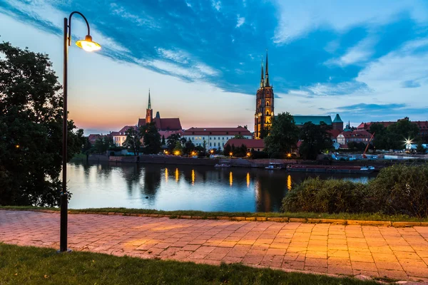 Wroclaw cityscape at night — Stock Photo, Image