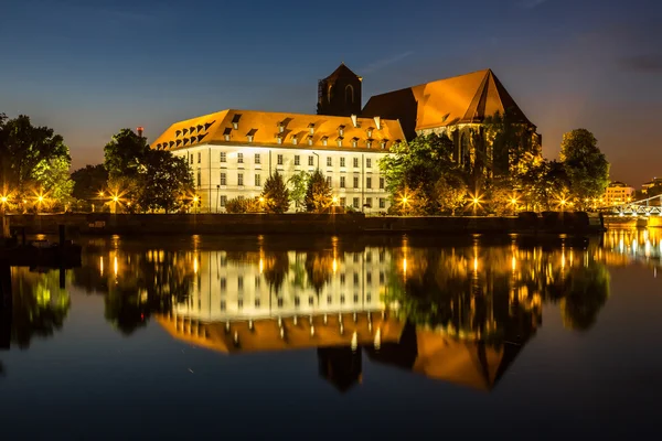 Breslauer Stadtbild bei Nacht — Stockfoto