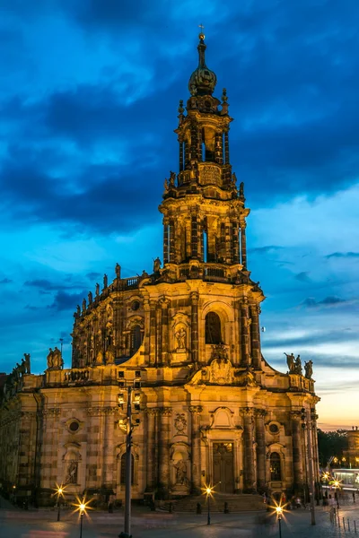 Панорамою заходу сонця Дрезден. — стокове фото