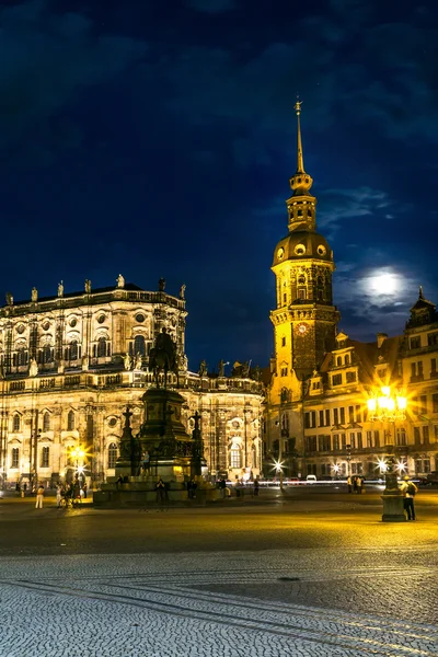 Vista notturna di Dresda — Foto Stock