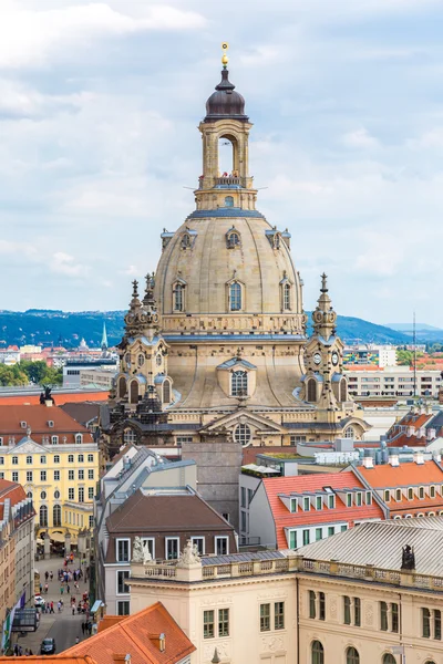 Dresden ve Frauenkirche Kilisesi — Stok fotoğraf