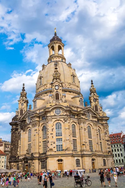 Dresden and Frauenkirche church — Stock Photo, Image