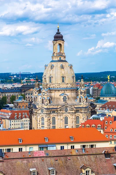 Drezno i kościół Frauenkirche — Zdjęcie stockowe