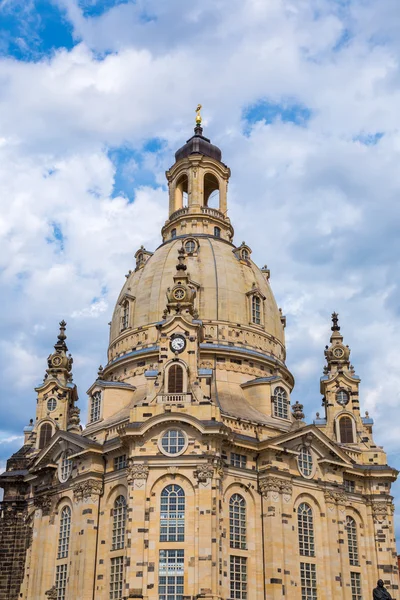 Dresden and Frauenkirche church — Stock Photo, Image