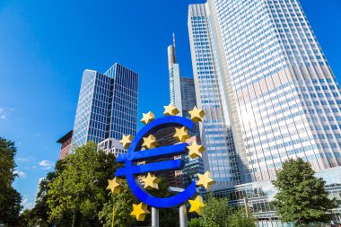 Euro sign in Frankfurt clipart