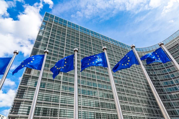 Banderas europeas en Bruselas — Foto de Stock