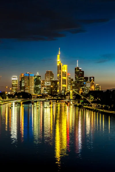 Frankfurt am Main at night — Stock Photo, Image