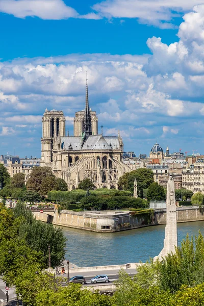 Sena e Notre Dame de Paris — Fotografia de Stock