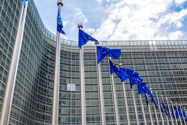 Europese vlaggen in Brussel — Stockfoto