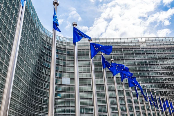 Banderas europeas en Bruselas — Foto de Stock