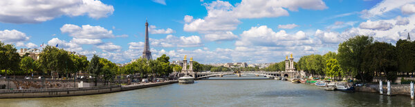 Eiffel Tower and bridge Alexandre III