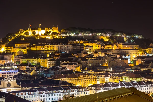 Utsikt över Lissabon vid nigth — Stockfoto