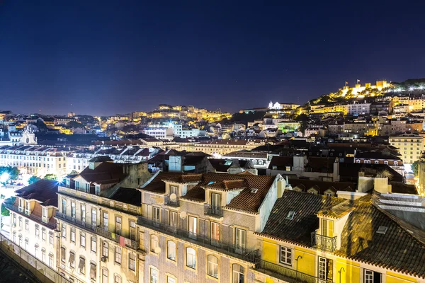 Utsikt över Lissabon vid nigth — Stockfoto