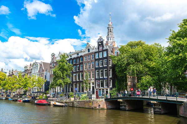 Amsterdam canals and  boats