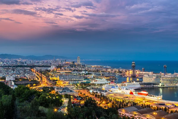 Panoramatický výhled na Barcelonu — Stock fotografie