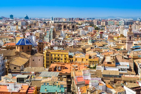 Luchtfoto skyline van Valencia — Stockfoto