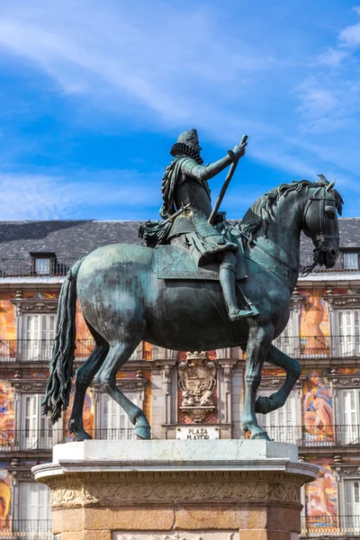 Staty av Filip Iii i Madrid — Stockfoto