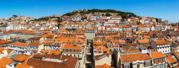 Lizbon siluetinin panoramik — Stok fotoğraf