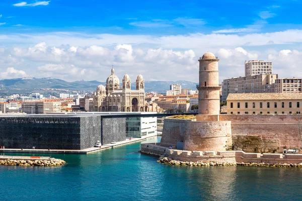 Castle and Cathedral de la Major in Marseille — Stock Photo, Image