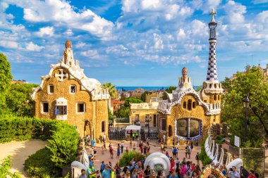 Barselona, İspanya 'da Park Guell